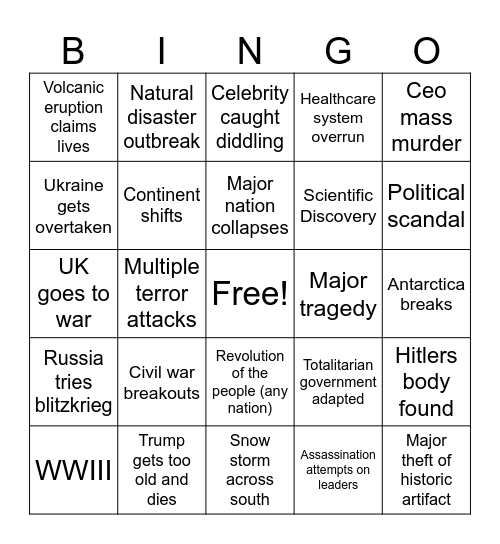 2025 Bingo Card