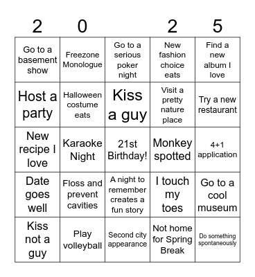 2025 BINGO (Personal) Bingo Card