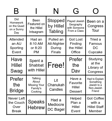 Pizza & Purpose Bingo Card