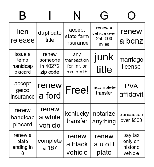 JCCO BINGO - NEW HIRES Bingo Card