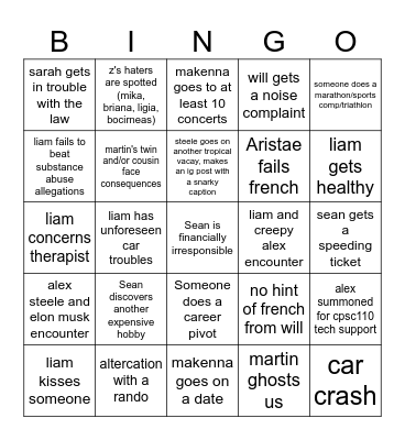 2025 INKLINGS Bingo Card