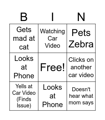 Dad Bingo Card