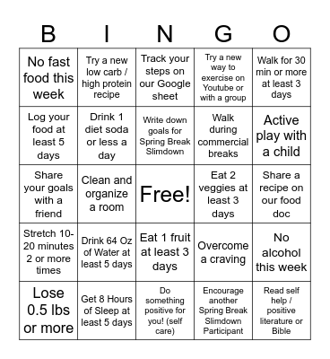 Kick Off SNOW MORE EXCUSES Bingo Card