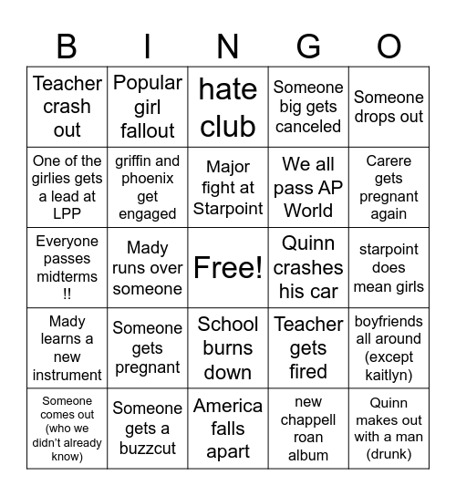 2025 Bingo Card