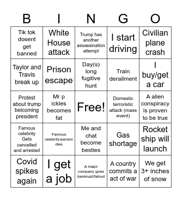 2025 bingo card Bingo Card