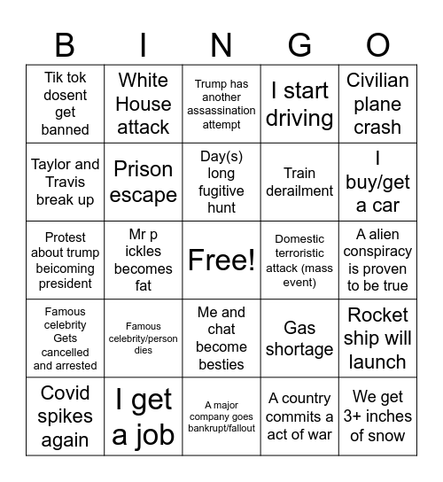 2025 bingo card Bingo Card