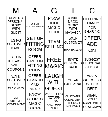 MAGIC KINGDOM BINGO Card