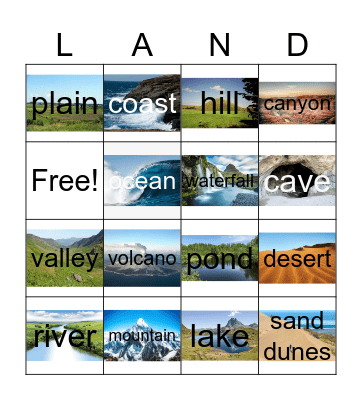 Landform Bingo Grade 2 Bingo Card