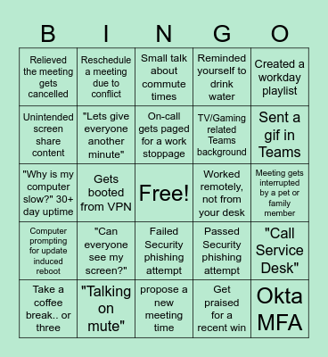 IT Bingo Card