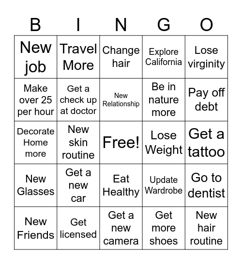 2025 Bingo Card Bingo Card