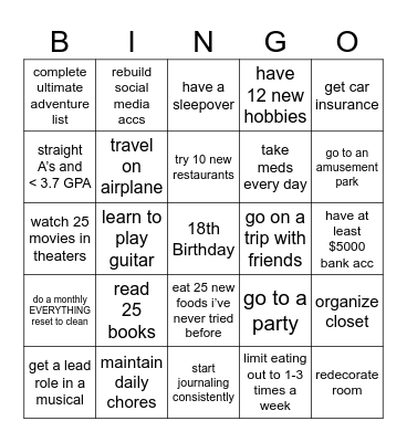 2025 Bingo Card