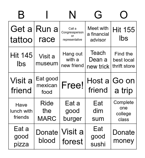 2025 BINGO Card