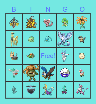 Shiny Pokemon Bingo Card