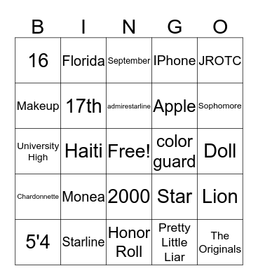 Star Bingo Card