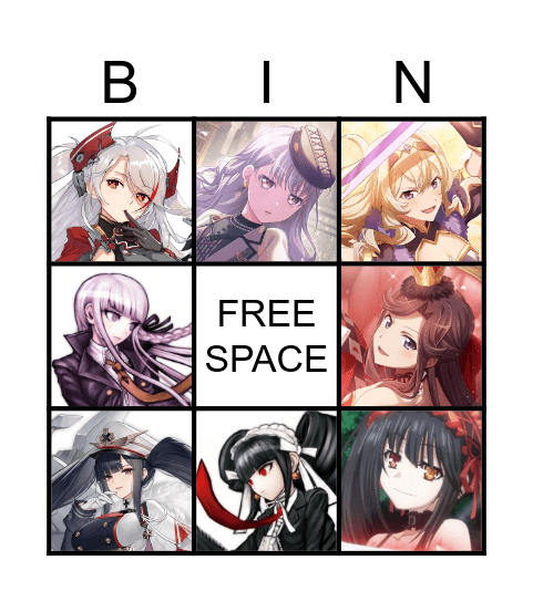 Favorite Character Bingo Card
