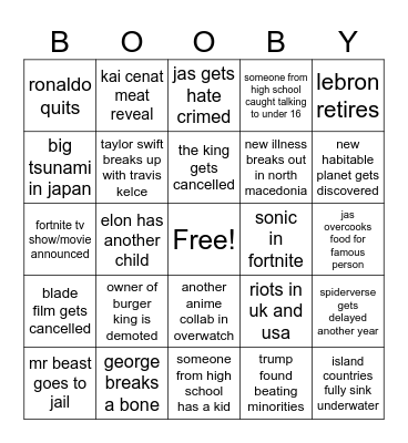 2025 Bingo Card