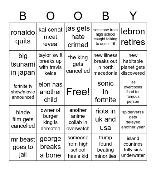 2025 Bingo Card