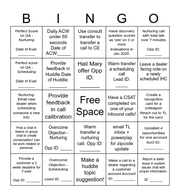 January Contest 2025 Bingo Card