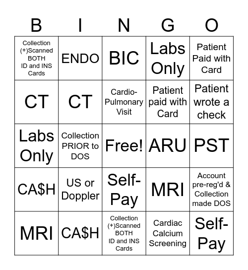 Winter Collection Bingo Card