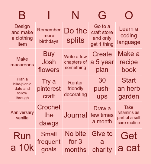 2025 Bingo Card