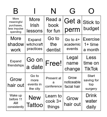 2025 Bingo Card