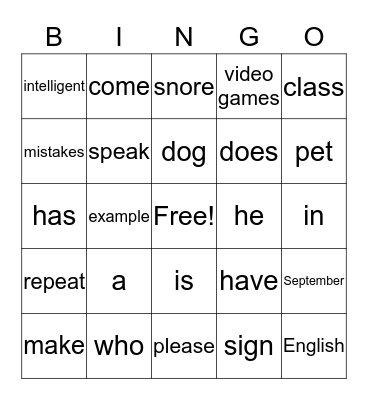 ESL Walnut Creek Class Bingo Card