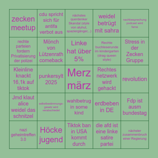 2025 Bingo Card