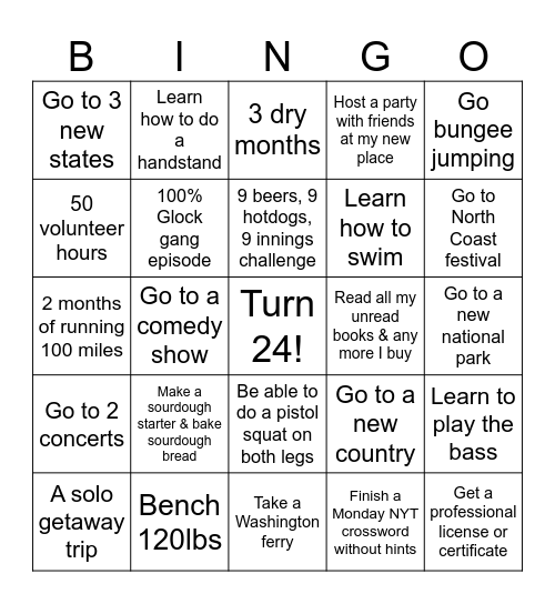 2025 Bingo Card
