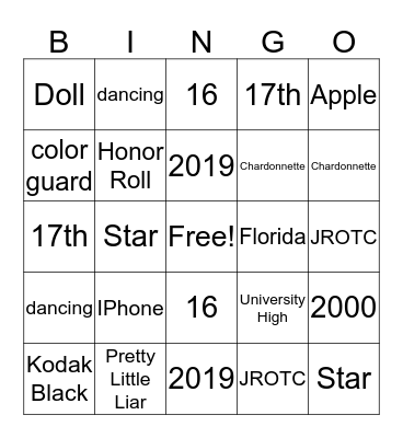 Star Bingo Card