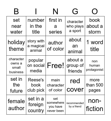 Books in 2025 Bingo Card