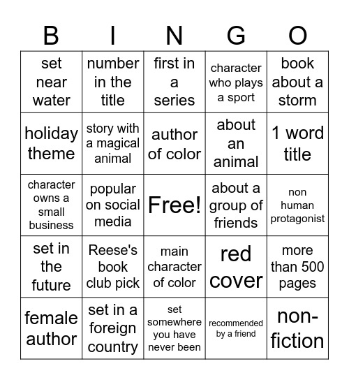 Books in 2025 Bingo Card