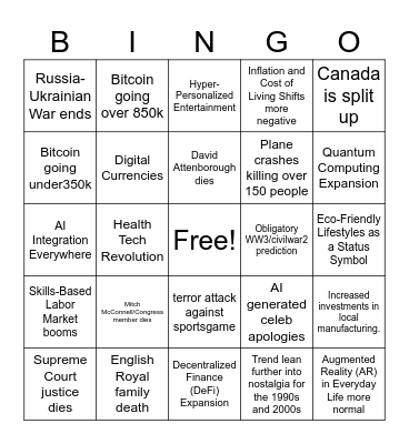 Aliz Bingo 2025 Bingo Card