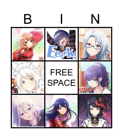 Favorite Character Bingo Card