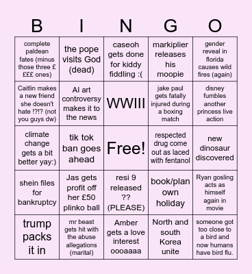 2025 Bingo Card
