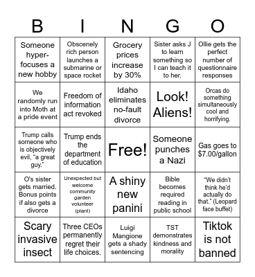 2025 Bingo Card