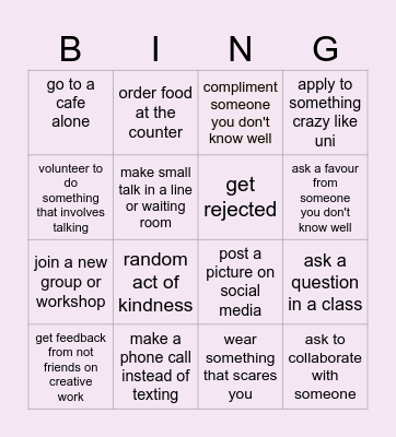 2025 Anxiety Bingo Card