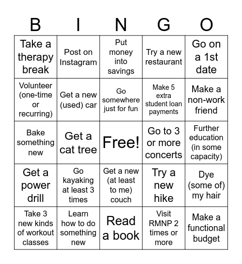 2025 Bingo Card