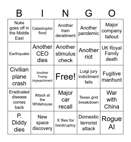 2025 Bingo Card