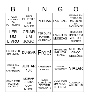 fael Bingo Card