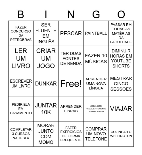 fael Bingo Card