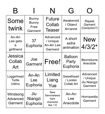 2.5 Predictions Bingo Card
