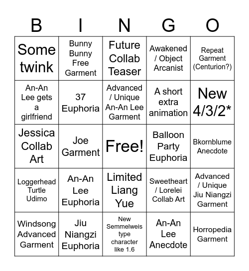 2.5 Predictions Bingo Card