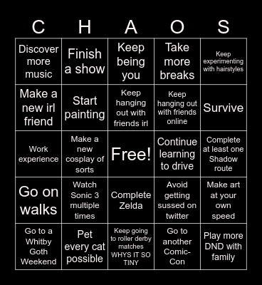 2025 Bingo Card