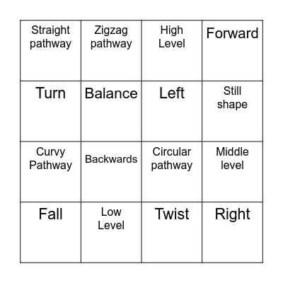 Language of Dance BINGO Card