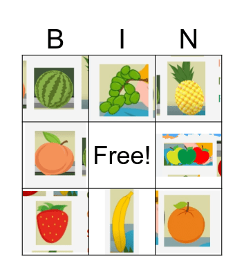 Fruit Bingo Card