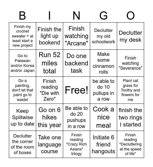 2025 Vision Bingo Card