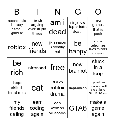 2025 Bingo Card