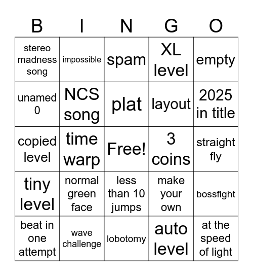 recent tab Bingo Card
