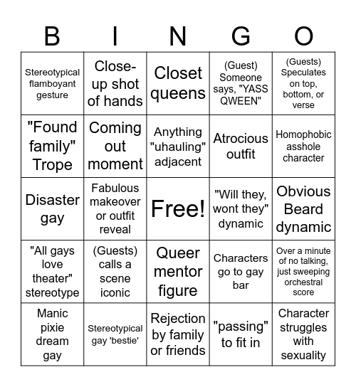 Queer Bingo Card