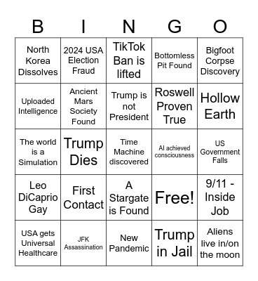 2025 Conspiracy Bingo! Bingo Card